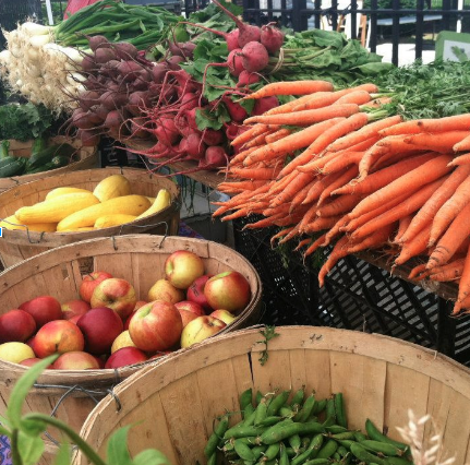 Photo of the fruits and vegetable selection at a Farmers Market
