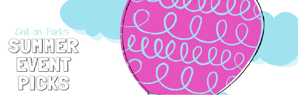 Photo of a pink and blue summer banner