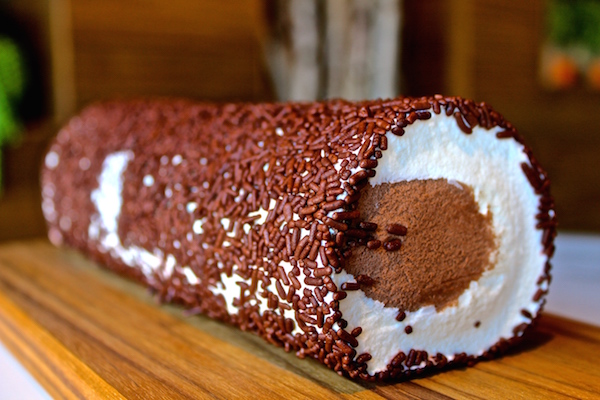 A Chocolate vanilla Ice Cream Roll from Chill on Park
