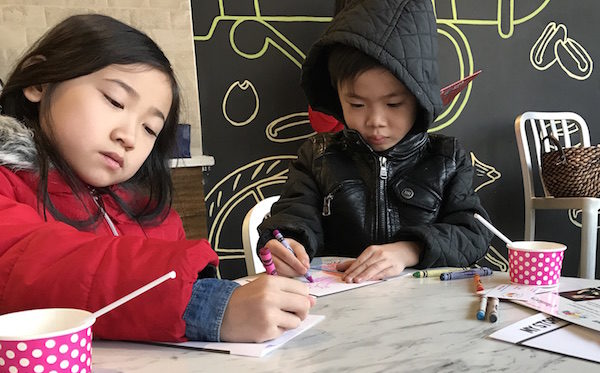 Kids Coloring in Chill on Park