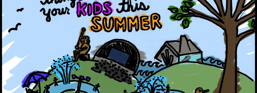 Photo of an animated drawing about summer