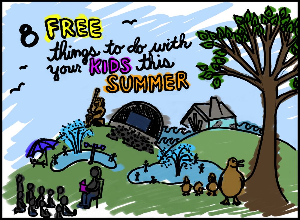 Photo of an animated drawing about summer