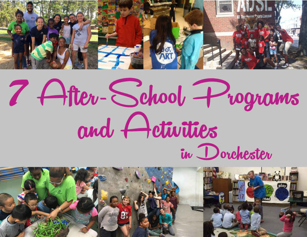 Photo of students and faculty members in Dorchester's after-school programs